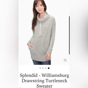 Splendid Light Gray Cowl Neck Sweater